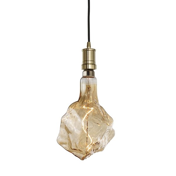 Bulbrite 1-Light Antique Contemporary Pendant Socket and Canopy LED 4W Glacier Grand Filament Nostalgic Bulb 810126